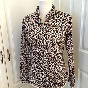 Cheetah print JCrew button down shirt